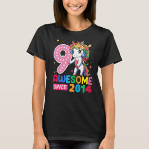 9 Year Old Unicorn Flossing 9th Birthday Girl Unic T-Shirt