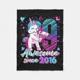 9 Year Old Unicorn Gifts For Girls 9th Birthday Gi Fleece Blanket