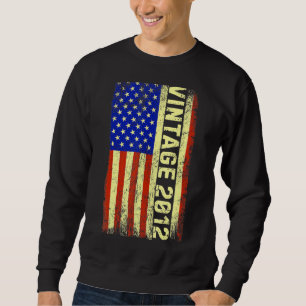 9 Year Old Vintage 2013 American Flag 9th Birthda Sweatshirt