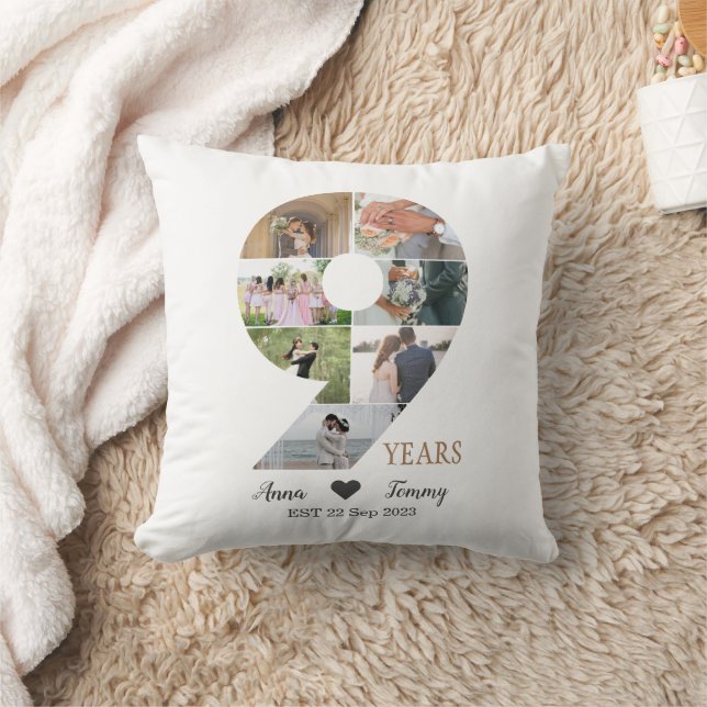 9 Year Wedding Anniversary Cushion (Blanket)