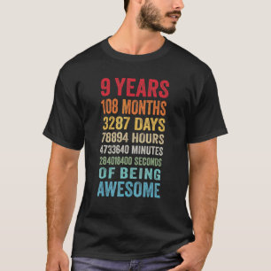 9 Years 108 Months Of Being Awesome Happy 9th Birt T-Shirt