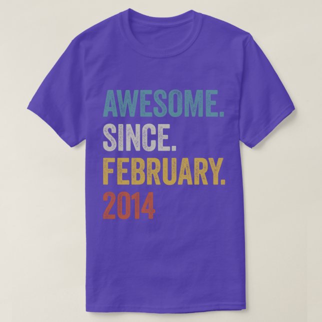 9 Years Awesome Since February 2014 9th Birthday2 T-Shirt (Design Front)