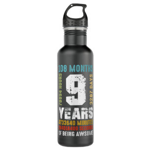 9 Years Being Awesome 9th Birthday Gift Boy Girl 710 Ml Water Bottle
