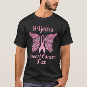 9 Years Breast Cancer Free Survivor Warrior Fighte T-Shirt