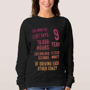 9 Years Married Funny 9th Wedding Anniversary Sweatshirt