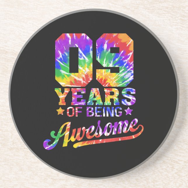 9 Years of Being Awesome 9th Birthday Gift Coaster (Front)