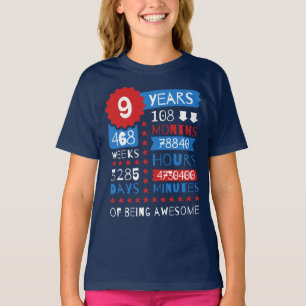 9 Years Of Being Awesome - 9th Birthday Gift Shirt