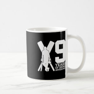 9 Years Of Being Awesome Cricket 9th Birthday Coffee Mug