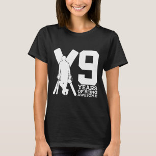 9 Years Of Being Awesome Cricket 9th Birthday  T-Shirt