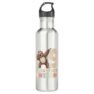 9 Years Of Being Awesome Dabbing Sloth 9th Birthda 710 Ml Water Bottle