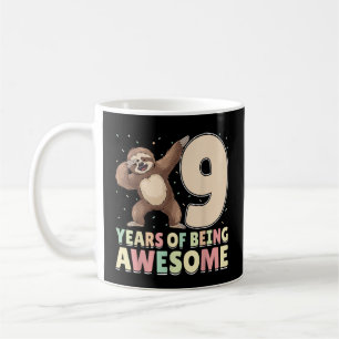 9 Years Of Being Awesome Dabbing Sloth 9th Birthda Coffee Mug