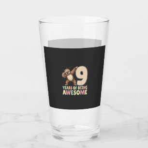 9 Years Of Being Awesome Dabbing Sloth 9th Birthda Glass