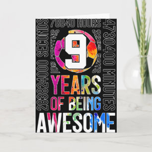 9 Years Of Being Awesome Soccer 9th Birthday Card