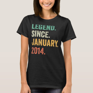 9 Years Old 9th Birthday Boy Legend Since January T-Shirt