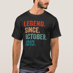 9 Years Old  9th Birthday Boy Legend Since October T-Shirt