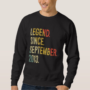9 Years Old 9th Birthday Legend Since September 2 Sweatshirt