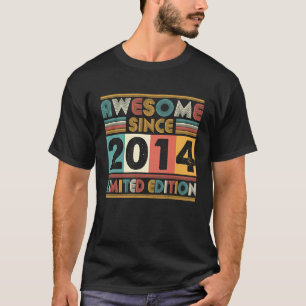 9 Years Old Awesome Since 2014 9th Birthday Made i T-Shirt