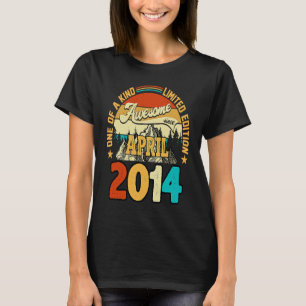 9 Years Old Awesome Since April 2014 9th Birthday T-Shirt