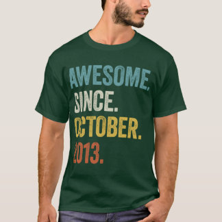 9 Years Old Awesome Since October 2013 9th Birthda T-Shirt