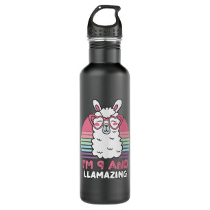 9 Years Old Bday Llamazing 9th Birthday Llama 710 Ml Water Bottle