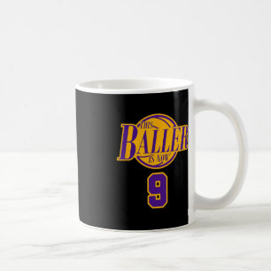 9 Years Old Birthday Basketball Baller Purple And  Coffee Mug