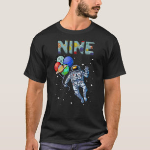 9 Years Old Birthday Boy Astronaut 9th Birthday T-Shirt