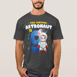 9 Years Old Birthday Boy Astronaut Outer Space Spa T-Shirt