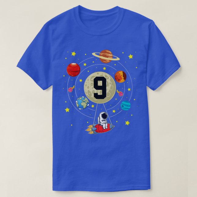 9 Years Old Birthday Boy Gifts Astronaut 9th Birth T-Shirt (Design Front)