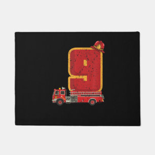 9 Years Old Birthday Boy Gifts Firefighter Doormat