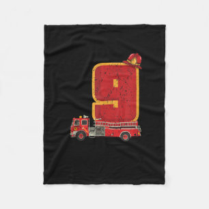 9 Years Old Birthday Boy Gifts Firefighter Fleece Blanket