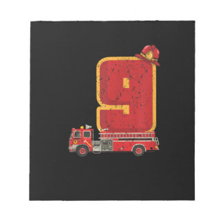 9 Years Old Birthday Boy Gifts Firefighter Notepad