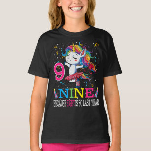 9 Years Old Birthday Girl Gifts Unicorn 9th Birthd T-Shirt
