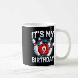 9 Years Old Bowling 9th Birthday Party Boys Girls Coffee Mug