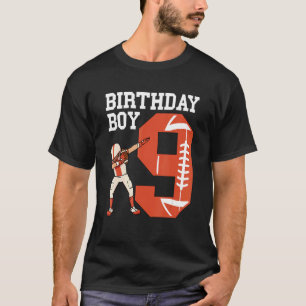 9 Years Old Boy Football Player 9th Football Birth T-Shirt