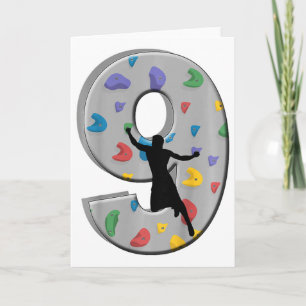 9 Years Old Climber Birthday Bouldering Climbing R Card