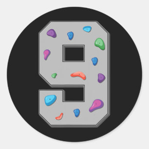 9 Years Old Climber Birthday Bouldering Climbing R Classic Round Sticker
