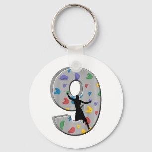 9 Years Old Climber Birthday Bouldering Climbing R Key Ring