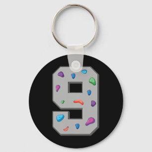 9 Years Old Climber Birthday Bouldering Climbing R Key Ring