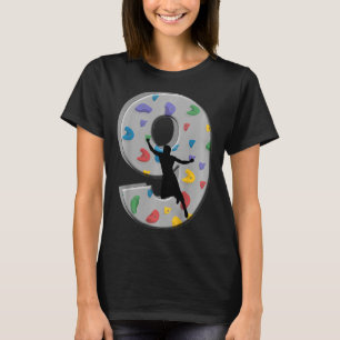 9 Years Old Climber Birthday Bouldering Climbing R T-Shirt