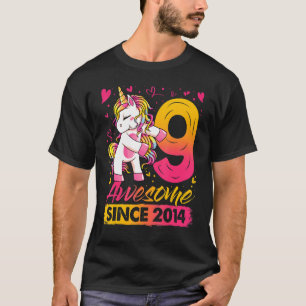 9 Years Old Flossing Unicorn Gifts 9th Birthday Gi T-Shirt