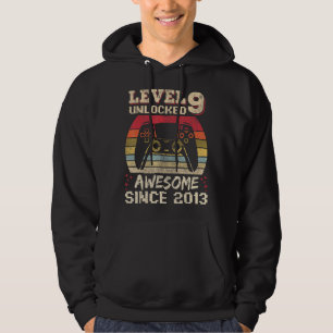 9 Years Old Gamer Boy Birthday 9 Level Unlocked 2 Hoodie