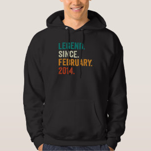 9 Years Old Gift Legend Since February 2014 9th Bi Hoodie