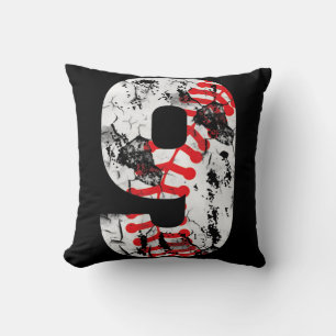 9 Years Old Gifts Number 9 Baseball 9th Birthday B Cushion