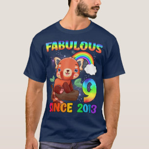 9 Years Old Girl 9th Birthday Red Panda Girls Sinc T-Shirt