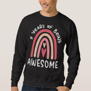 9 Years Old Girl Birthday Awesome 9th Outfit Rainb Sweatshirt
