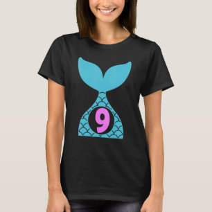 9 Years Old Girl Second 9th Birthday Mermaid Two Y T-Shirt
