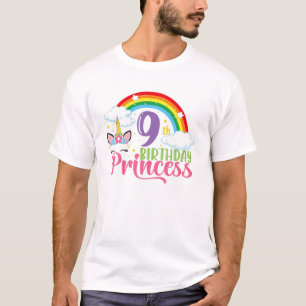 9 Years Old Girl Unicorn 9Th Ninth Birthday T-Shirt