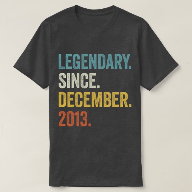 9 Years Old Legendary Since December 2013 9th Birt T-Shirt (Design Front)