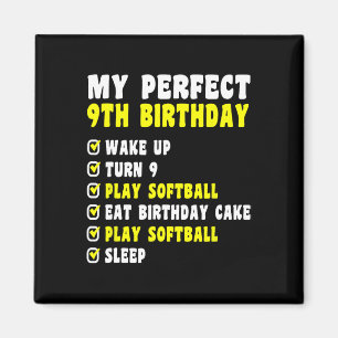 9 Years Old My Perfect 9th Birthday Softll 9th Bir Magnet