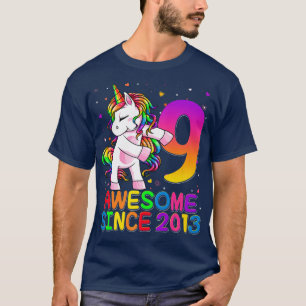 9 Years Old Unicorn Flossing 9th Birthday Girl Uni T-Shirt